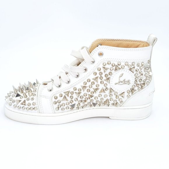 Christian Louboutin Other - Christian Louboutin Men's Sneakers LOUIS PIK PIK Spikes White Silver Shoes 41